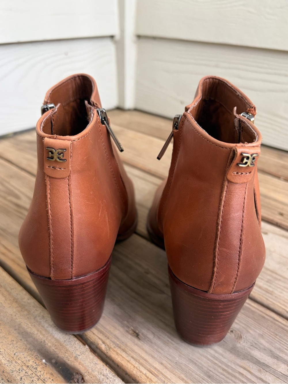 Sam Edelman Walden Brown Leather Western Ankle Boots Women’s 10M - Picture 4 of 6